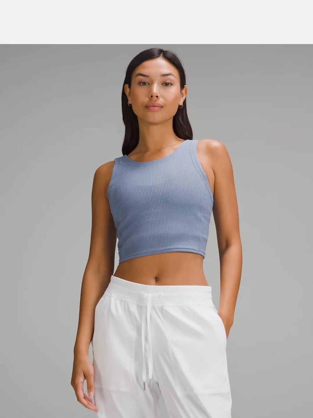 NWT lululemon Ribbed Softstream Crop Tank Top in Oasis Blue Size 10